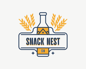 Wheat Beer Bottle logo design