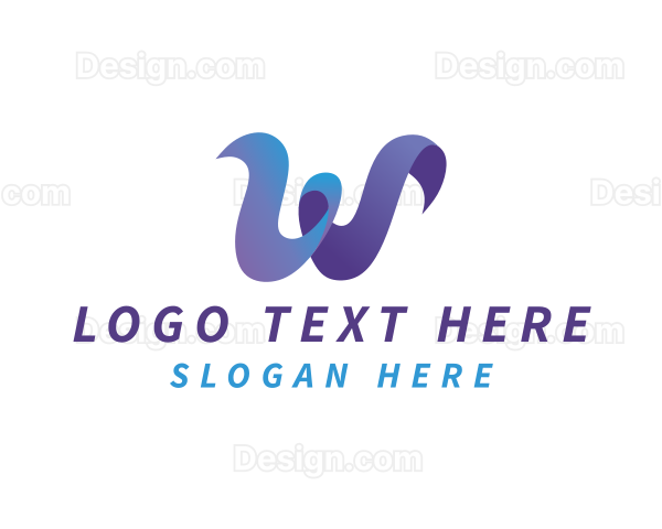 Script Gradient Letter W Logo