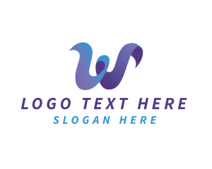 Script Gradient Letter W logo