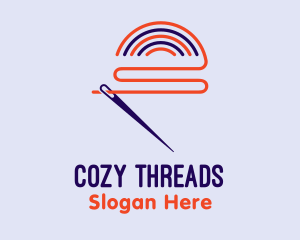 Rainbow Needle Thread logo design