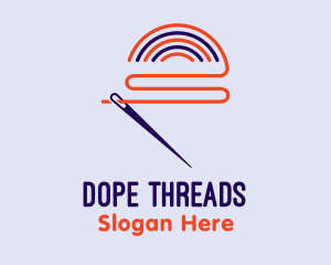 Rainbow Needle Thread logo design