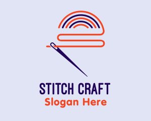 Rainbow Needle Thread logo design