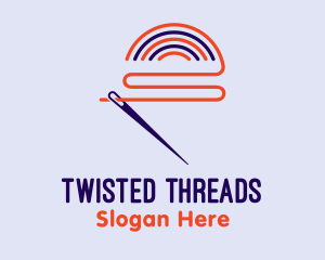 Rainbow Needle Thread logo design