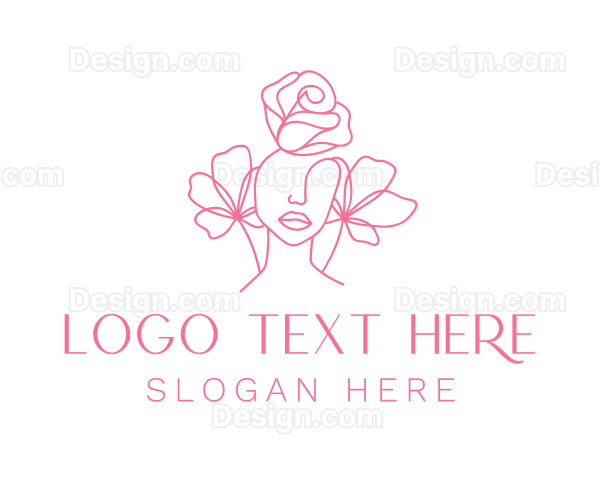 Pink Floral Girl Logo