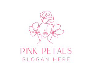 Pink Floral Girl  logo design