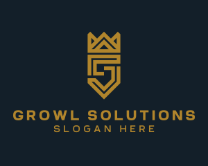 Royal Crown Letter G logo design