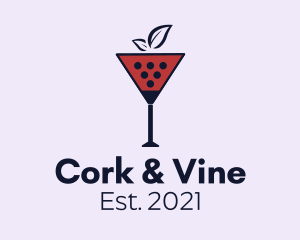 Wine Glass Cocktail  logo design