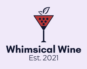 Wine Glass Cocktail  logo design