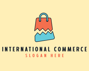 Broken Shopping Bag logo design