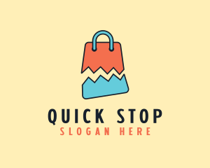 Broken Shopping Bag logo design