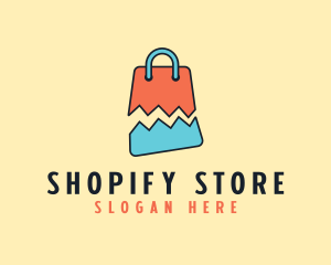 Broken Shopping Bag logo design