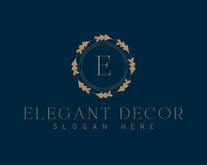 Botanical Elegant Wreath logo design