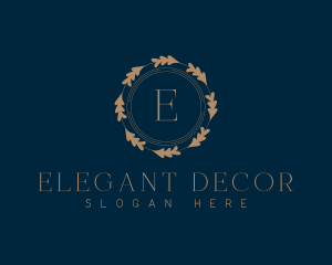 Botanical Elegant Wreath logo design