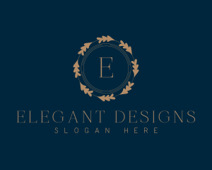 Botanical Elegant Wreath logo design