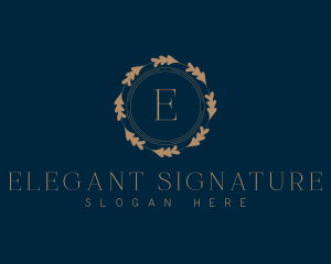 Botanical Elegant Wreath logo design