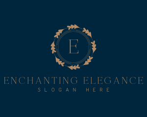 Botanical Elegant Wreath logo design