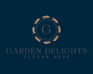 Botanical Elegant Wreath logo design