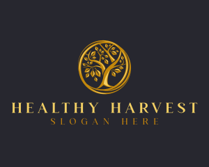 Gold Nature Tree logo design