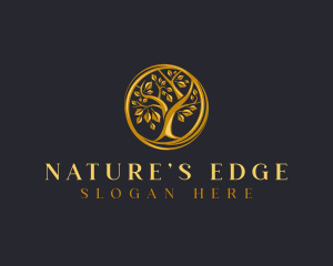 Gold Nature Tree logo design