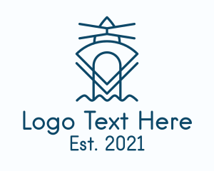 Blue Geometric Lighthouse logo