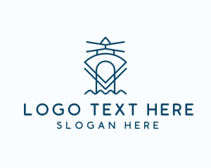 Blue Geometric Lighthouse logo