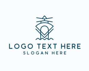 Blue Geometric Lighthouse Logo