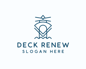 Blue Geometric Lighthouse logo design