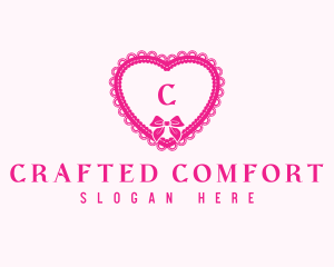 Heart Lace Ribbon logo design