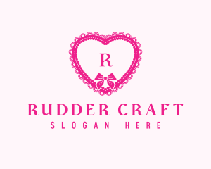 Heart Lace Ribbon logo design