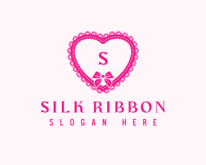 Heart Lace Ribbon logo design