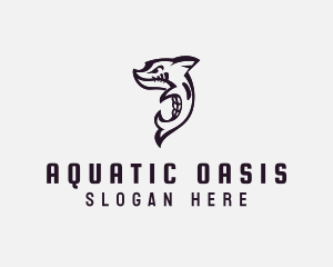 Aquatic Sea Shark  logo design