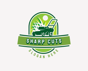 Grass Lawn Cutting logo design