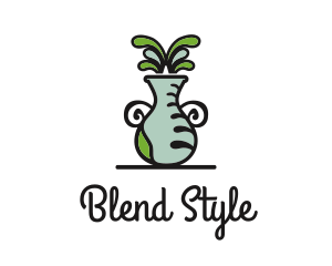 Flower Vase Pot Plant logo design