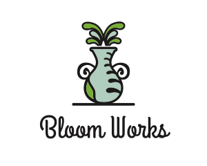 Flower Vase Pot Plant logo design