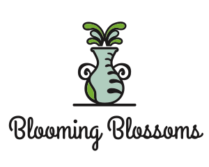 Flower Vase Pot Plant logo design