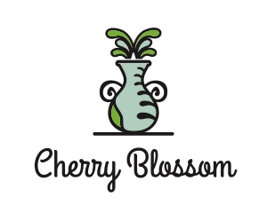 Flower Vase Pot Plant logo design