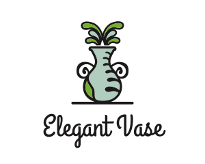 Flower Vase Pot Plant logo design