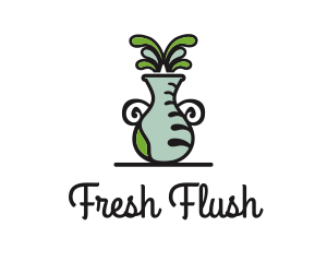 Flower Vase Pot Plant logo design