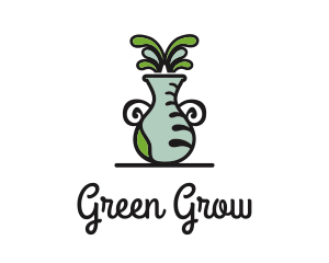 Flower Vase Pot Plant logo design