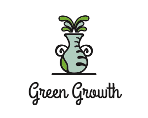 Flower Vase Pot Plant logo design