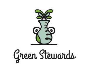 Flower Vase Pot Plant logo design