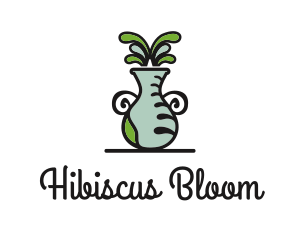 Flower Vase Pot Plant logo design