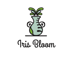 Flower Vase Pot Plant logo design