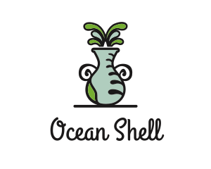 Flower Vase Pot Plant logo design