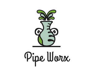 Flower Vase Pot Plant logo design