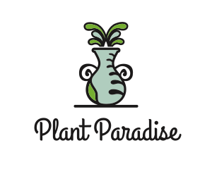 Flower Vase Pot Plant logo design