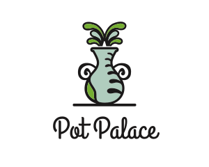 Flower Vase Pot Plant logo design