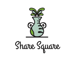 Flower Vase Pot Plant logo design