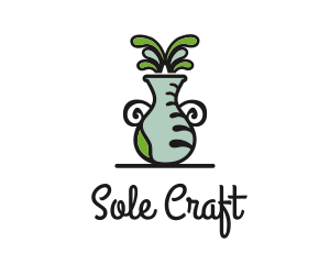 Flower Vase Pot Plant logo design