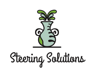 Flower Vase Pot Plant logo design